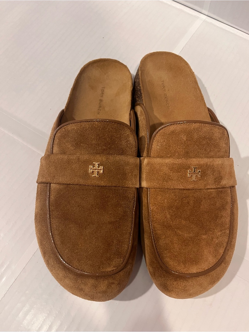 Tory Burch Men's Suede Slip-On Loafers in Cognac